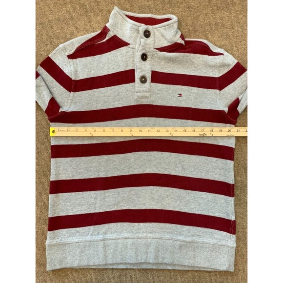 Tommy Hilfiger Henley Sweater Mens L Mock Neck Long Sleeve Striped Cotton Knit - Picture 4 of 7